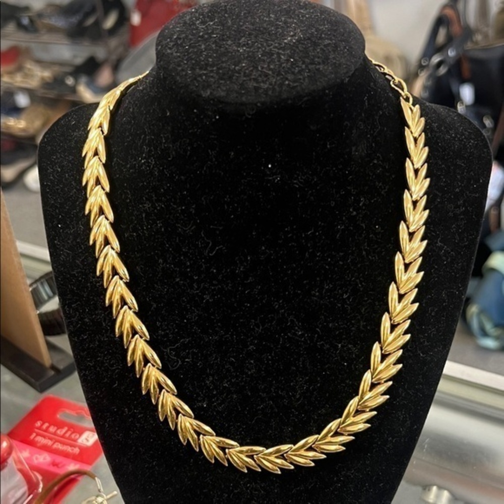 Vintage Gold  Leaf Necklace